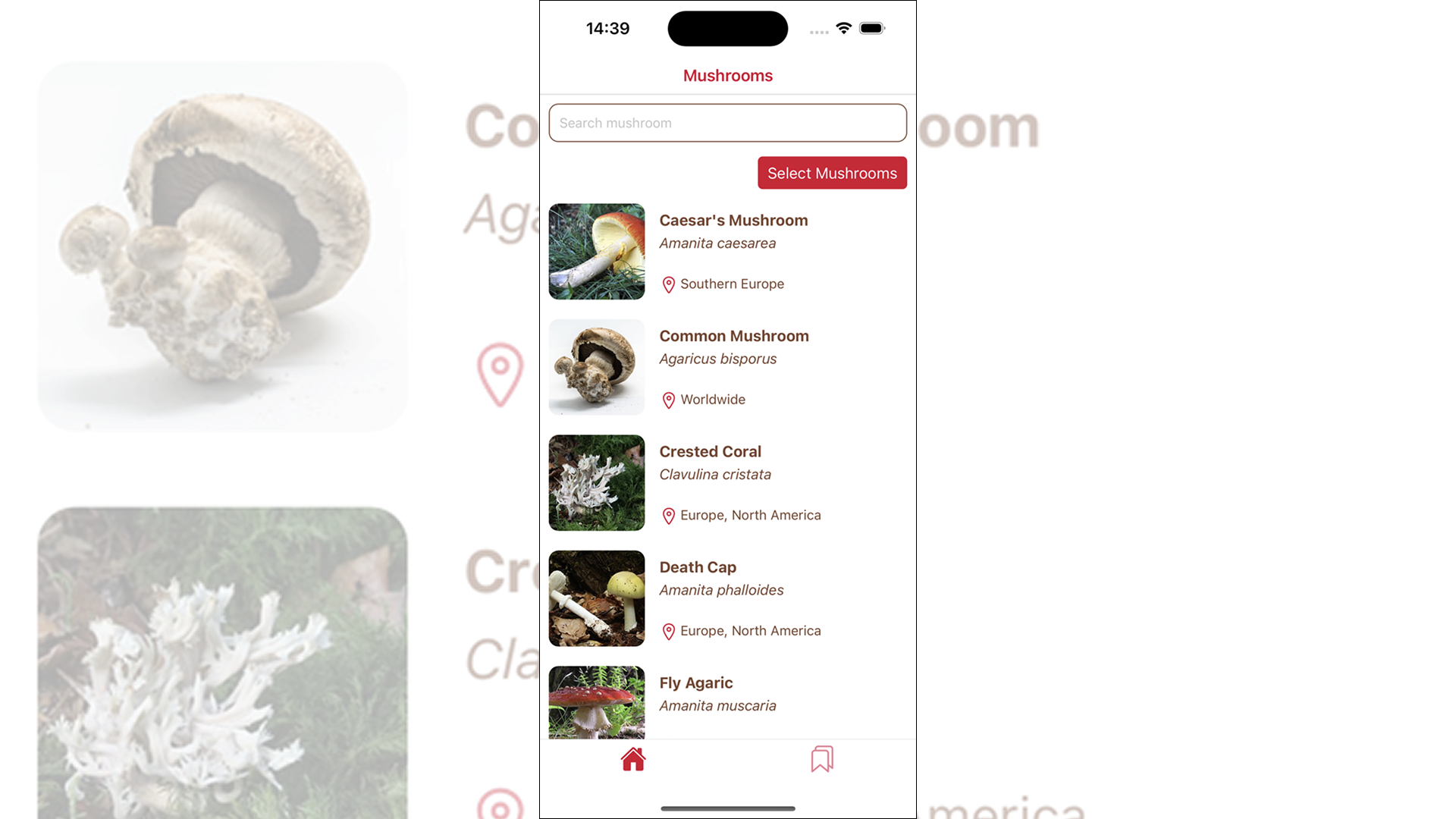 Mushroom Database App