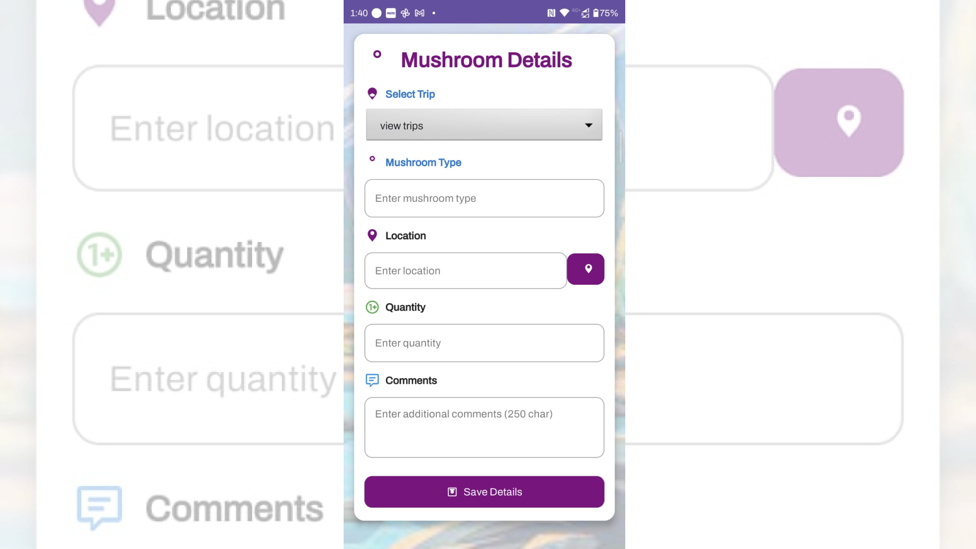 Mushroom Foraging Management App
